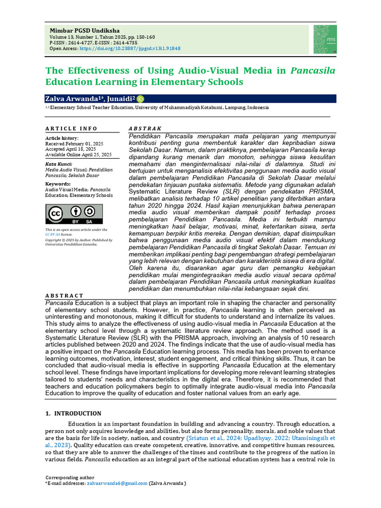 The Effectiveness of Using Audio-Visual Media in P | PDF | Learning ...
