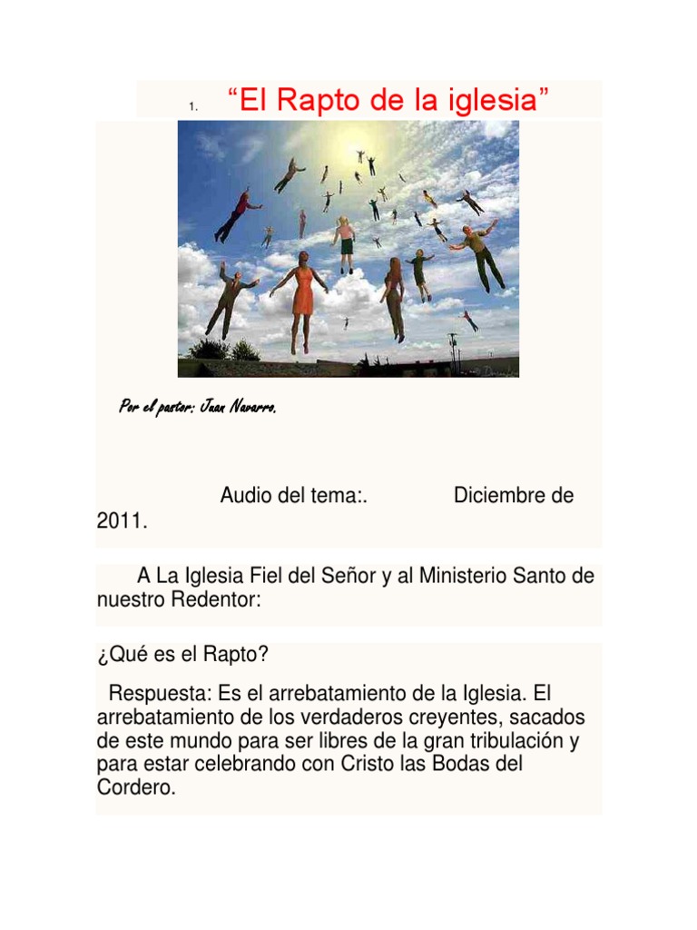 El Rapto de la Iglesia según la Biblia | PDF | Cristo (título ...