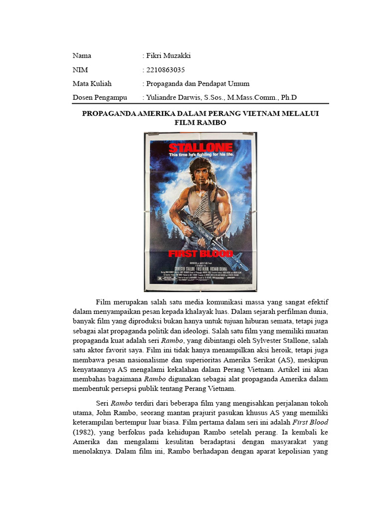Propaganda Rambo dalam Perang Vietnam | PDF