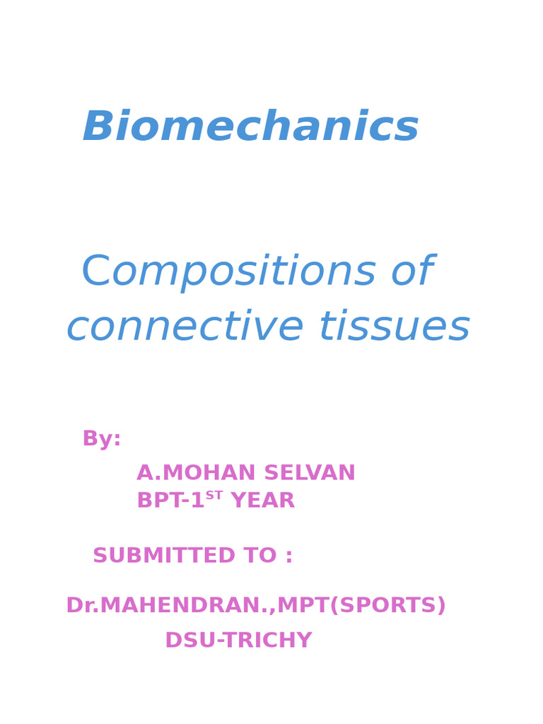 Composition of Connective Tissues in Joints | PDF | Bone | Tendon