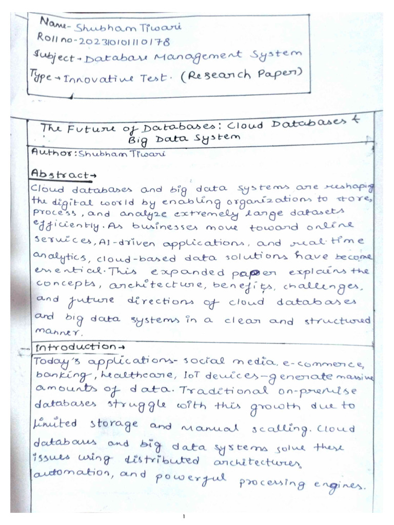 Research Paper DBMS 178 | PDF