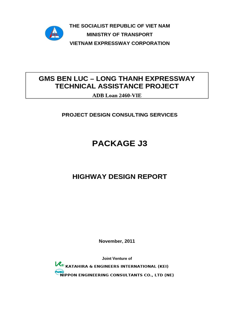 GMS Ben Luc-Long Thanh Expressway Design Report | PDF | Controlled ...