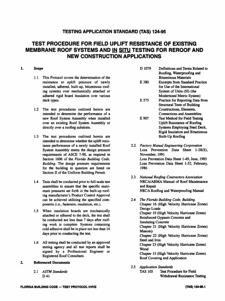 Uplift Resistance Testing for Roofing | PDF | Roof | Concrete