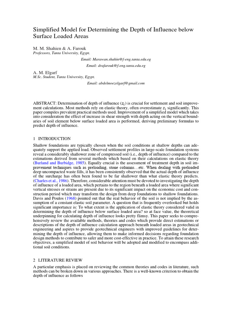 Reference for influence depth | PDF | Geotechnical Engineering ...
