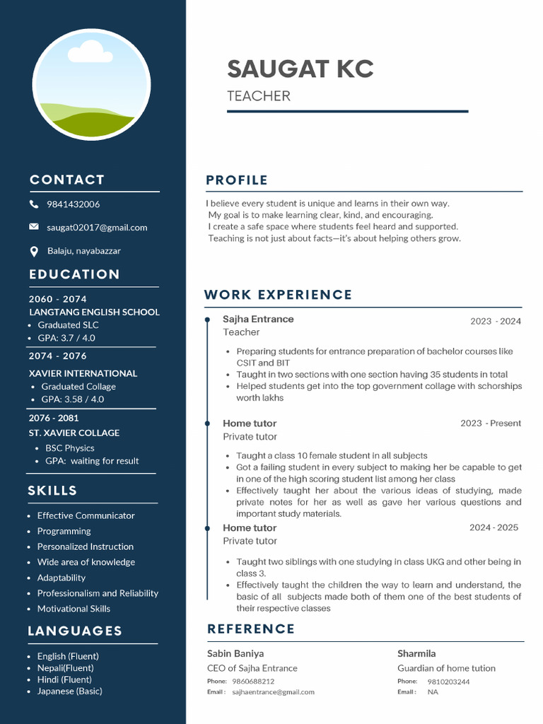 Blue Simple Professional CV Resume | PDF