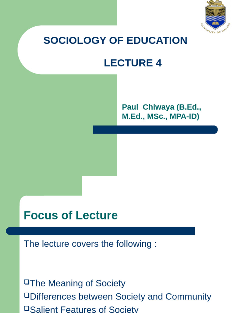 Lecture 4 | PDF | Community | Society