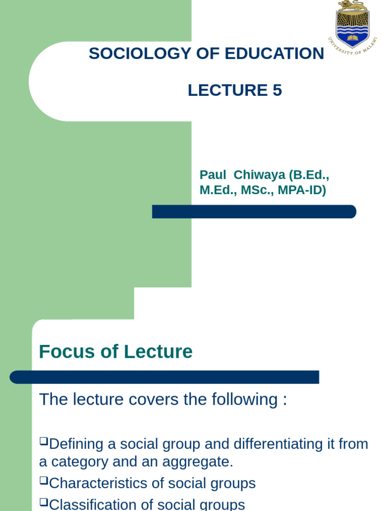 Lecture 5 | PDF | Social Group | Social Psychology
