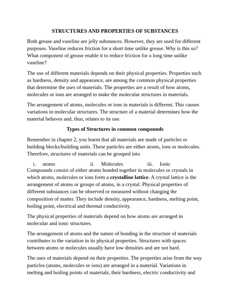 Structures and Properties of Materials | PDF | Ionic Bonding | Ion