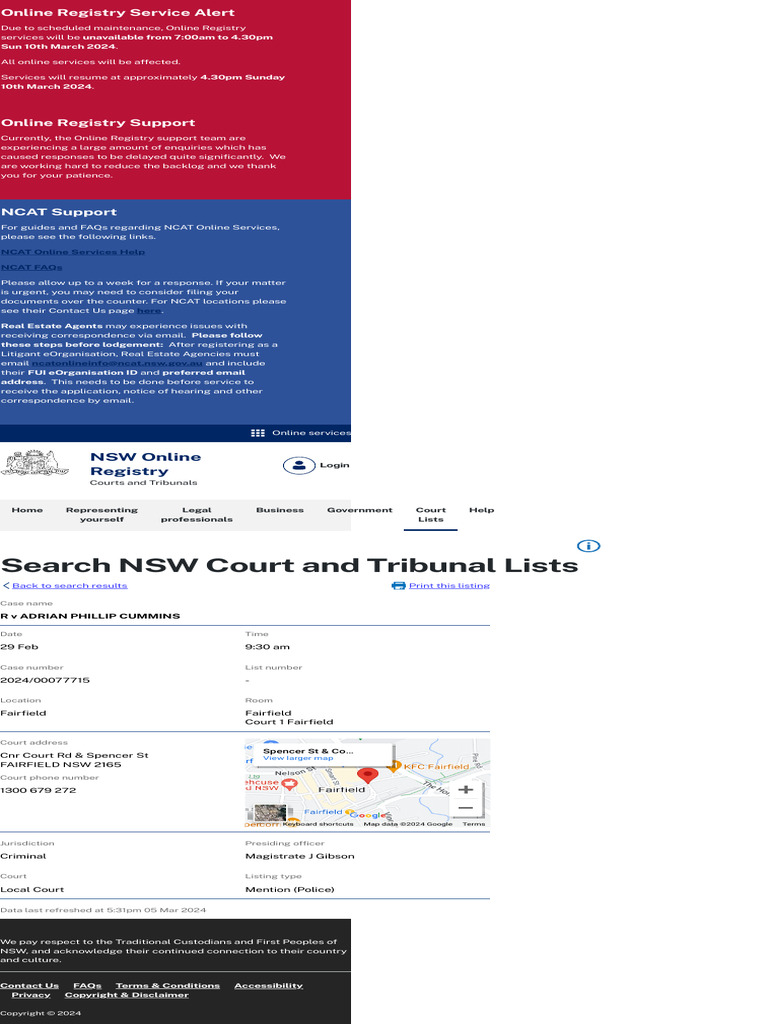 NSW Court Online Registry Update | PDF | Justice | Crime & Violence