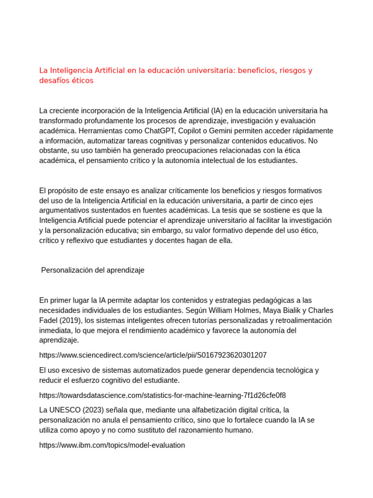 La Inteligencia Artificial en La Educación Universitaria | PDF ...