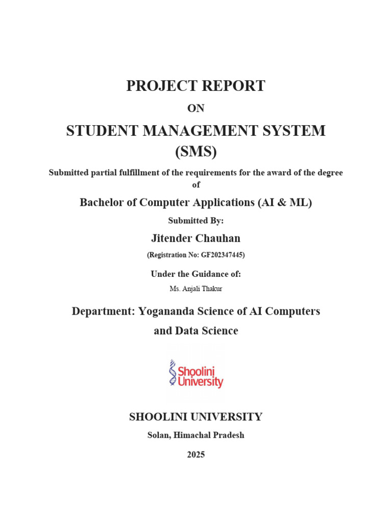 Student Management System Project Report | PDF | Databases | Relational ...