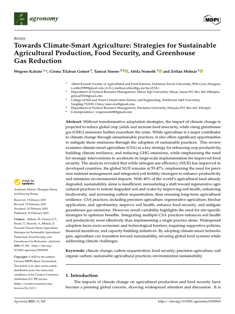 Climate-Smart Agriculture Strategies | PDF | Climate Change Mitigation ...