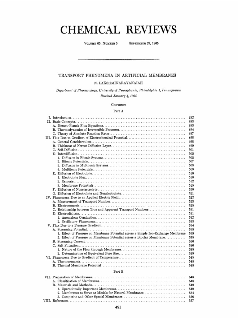 Transport Phenomena in Membranes | PDF | Diffusion | Ion Exchange