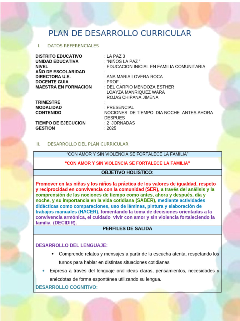 Plan Curricular Educación Inicial 2025 | PDF | Educación de la primera ...