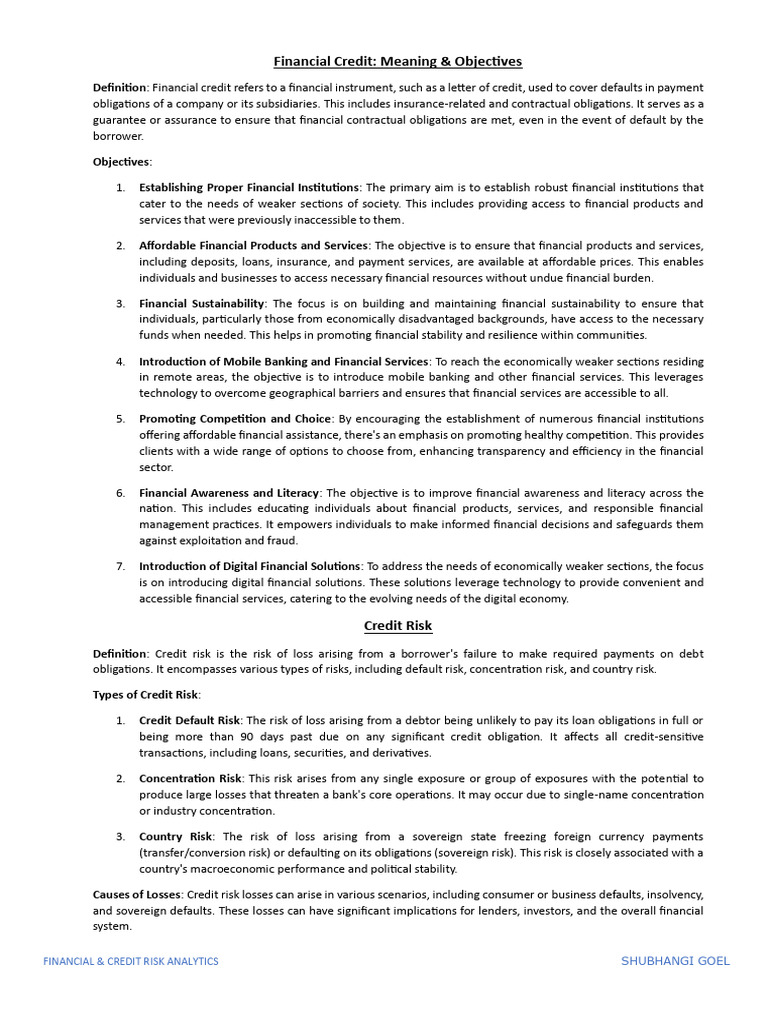 Financial Credit Risk Analysis Guide | PDF | Finance & Money Management ...
