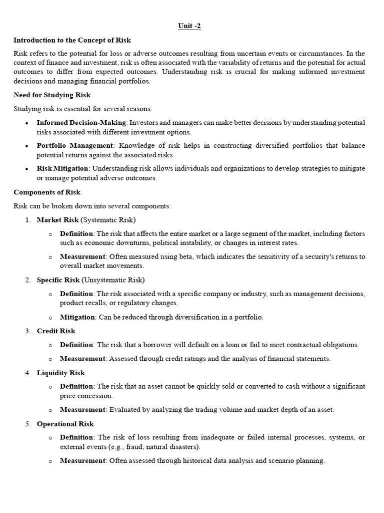 Understanding Financial Risk Components | PDF | Financial Risk ...
