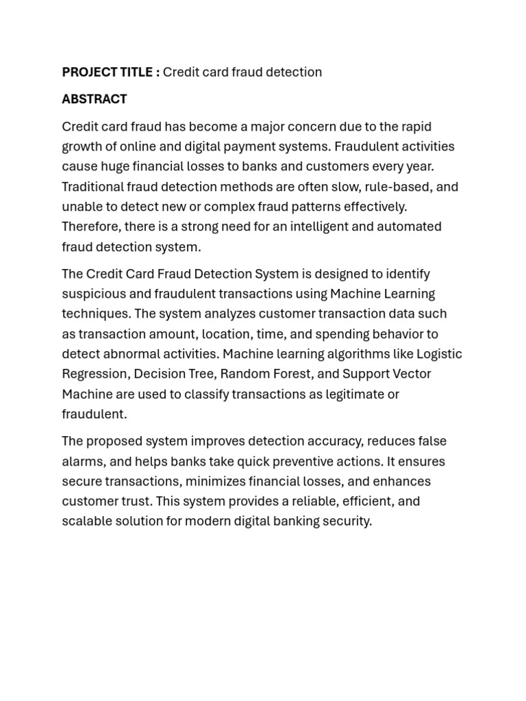 Machine Learning for Fraud Detection | PDF