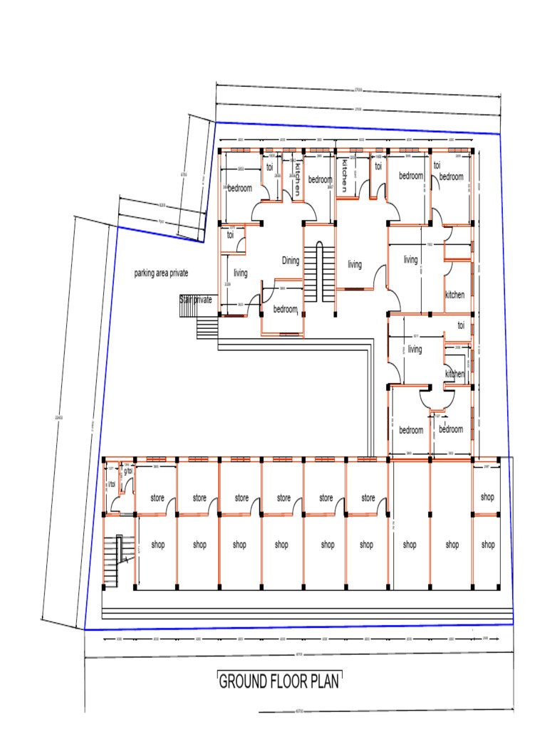 Ground Floor Plan with Room Dimensions | PDF