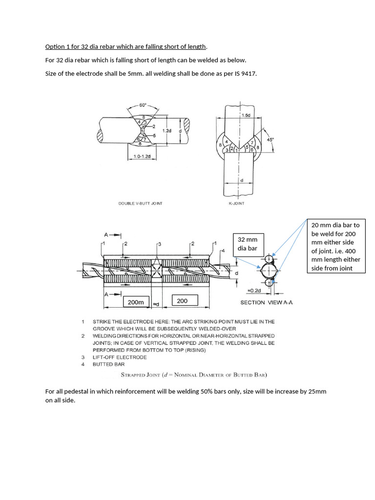 32 Dia Rebar Welding and Coupling Guide | PDF
