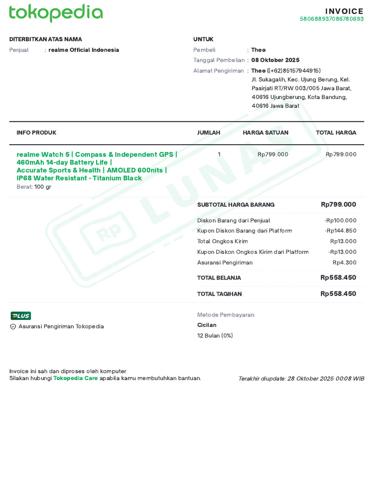 Invoice 580688937086780693 | PDF