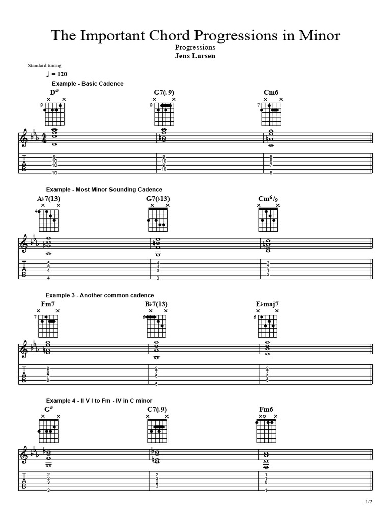Essential Minor Chord Progressions | PDF | Harmony | Pitch (Music)