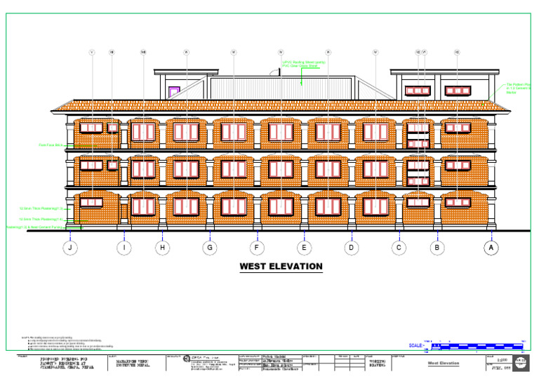 West Elevation | PDF | Building Technology | Architectural Design