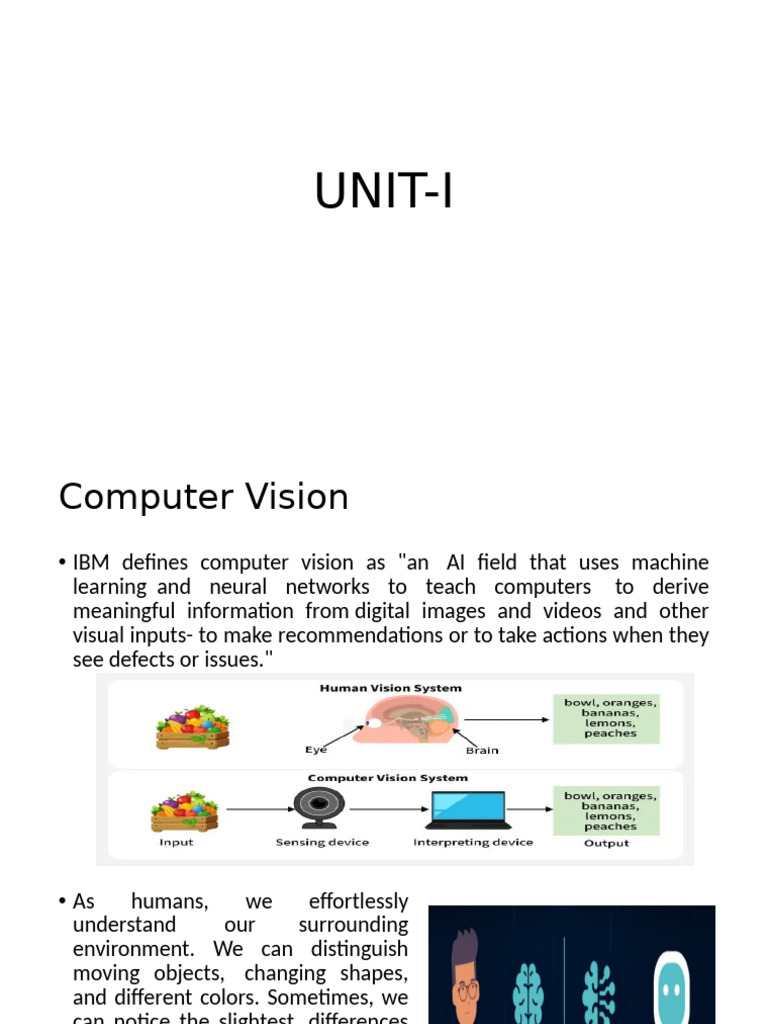 Unit-I | PDF | Computer Vision | Rendering (Computer Graphics)
