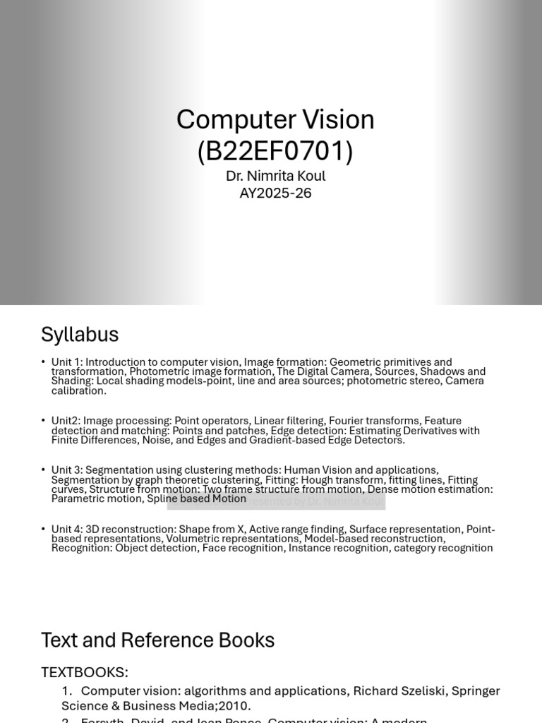 Unit1_ComputerVision_S | PDF | 2 D Computer Graphics | Computer Vision