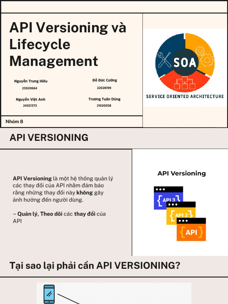 INT3505E 2 NHOM8 W9 API Versioning Va Lifecycle Management | PDF