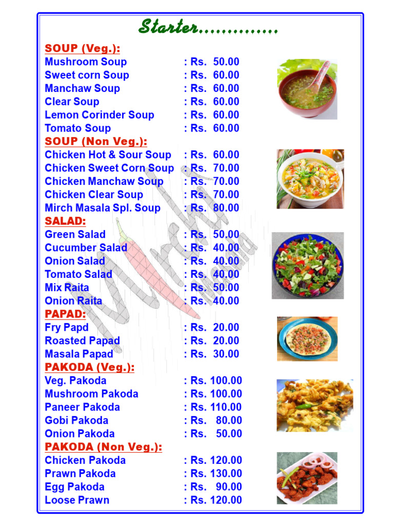 menu (1) | PDF | Noodle | Curry