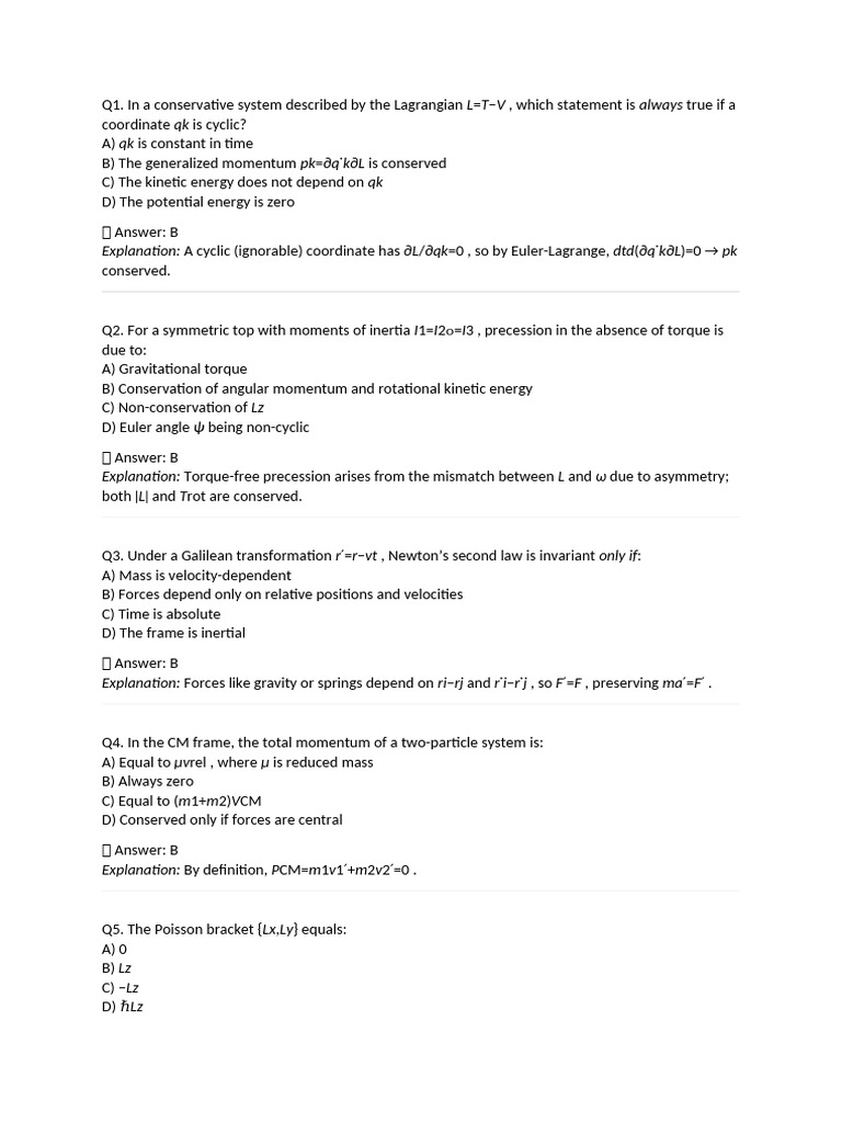 PHY UNIT 2 | PDF | Lagrangian Mechanics | Rotation