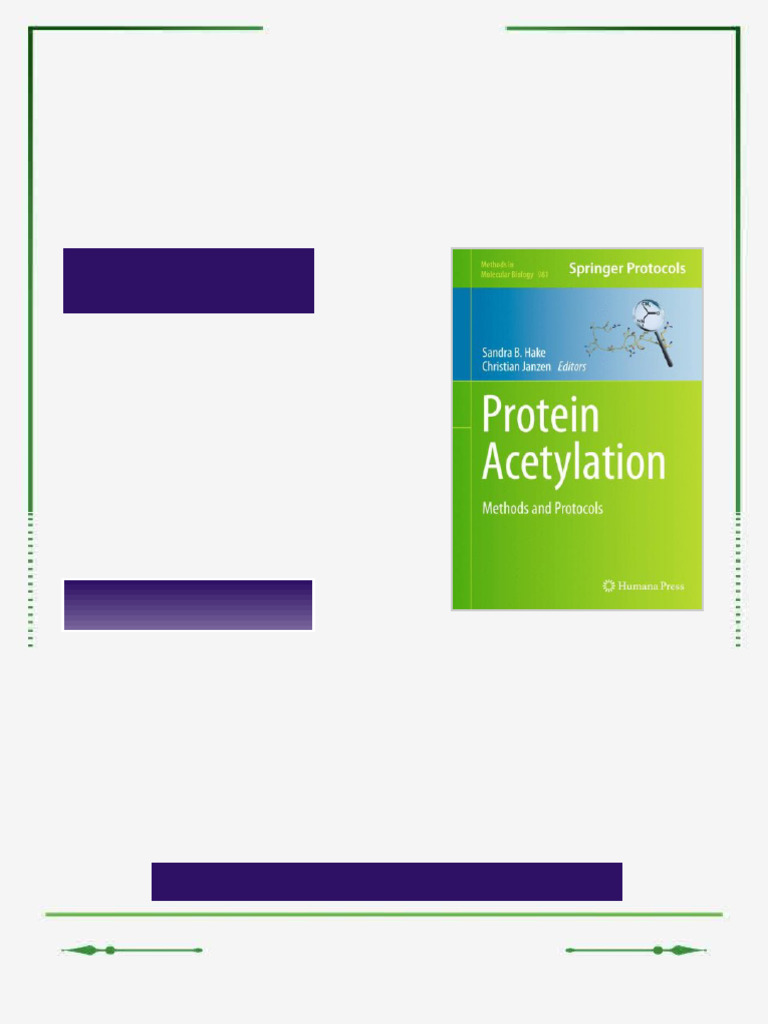 Protein Acetylation Methods and Protocols 1st Edition Barry M. Zee ...
