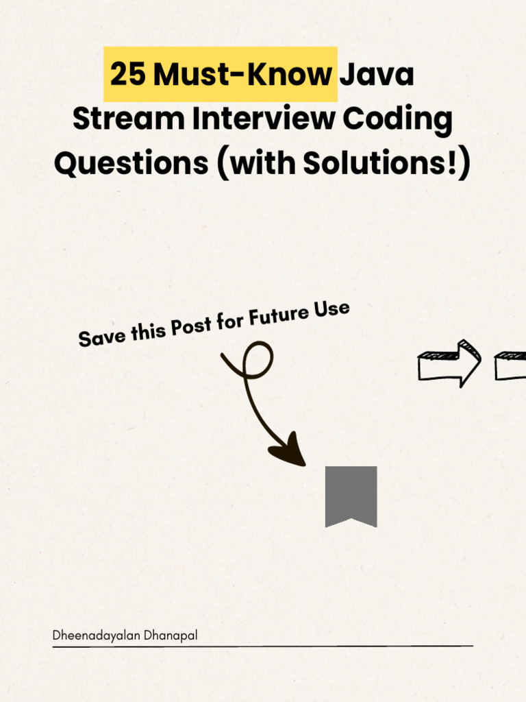 Java Stream Interview Questions & Solutions | PDF | Computer ...