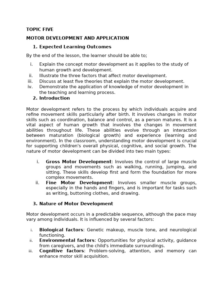 Understanding Motor Development in Education | PDF | Learning | Cognition