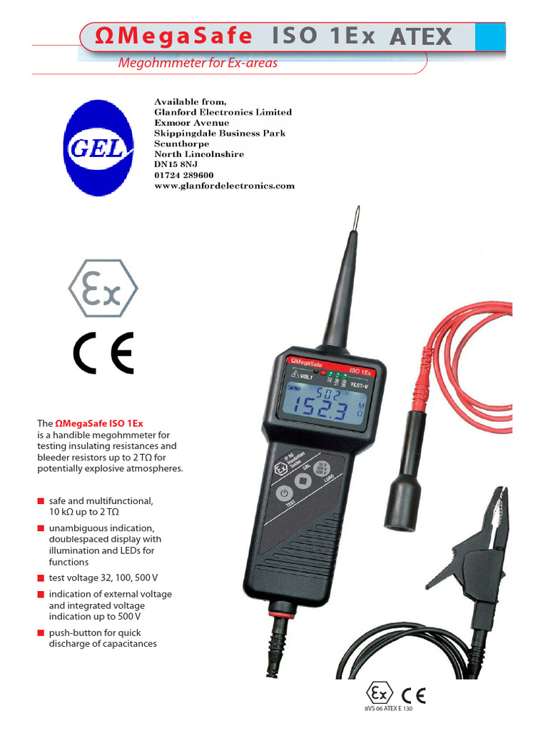 OmegaSafe ISO 1Ex Megohmmeter for Ex-Areas | PDF | Resistor | Light ...
