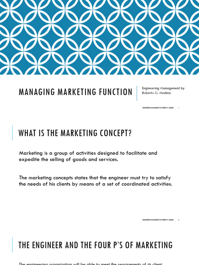 Marketing Management for Engineers | PDF | Marketing | Target Audience
