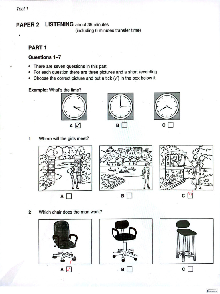 Pet 2 Test 1 Listening | PDF