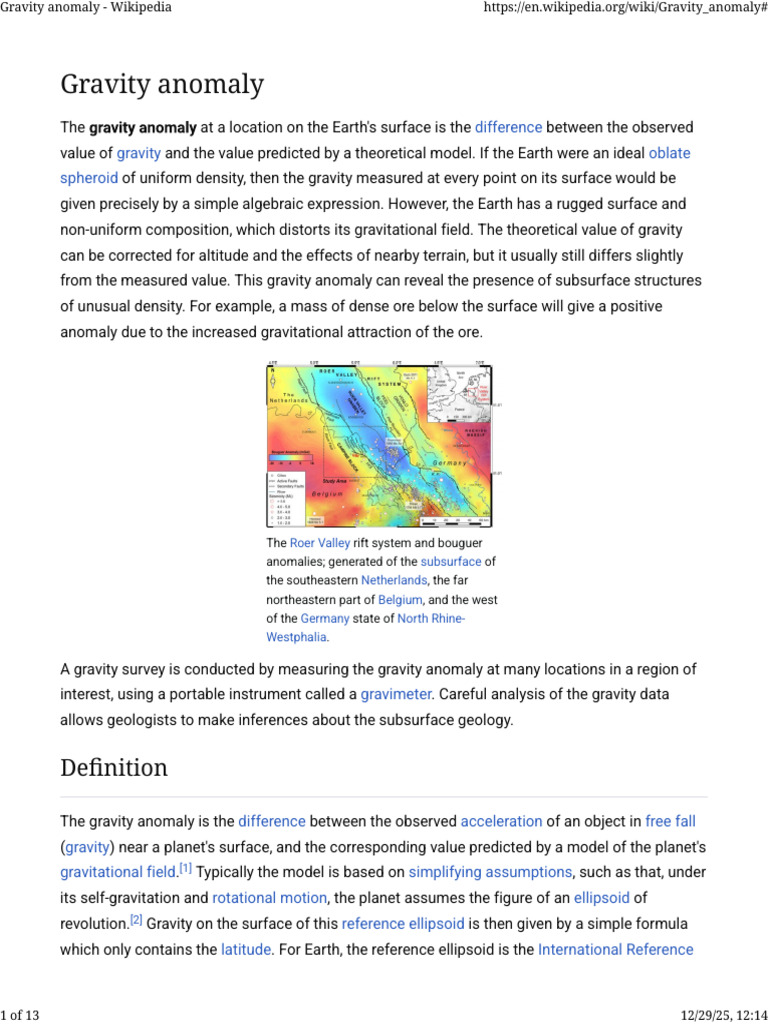 Gravity Anomaly and Its Implications | PDF | Geophysics | Geology
