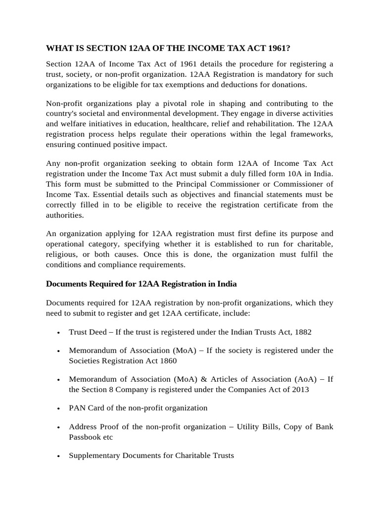 Understanding Section 12AA Registration Process | PDF | Deed | Taxes