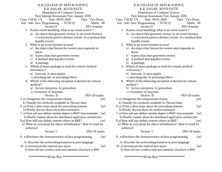Advanced Java Programming Assessment | PDF | Java (Programming Language ...