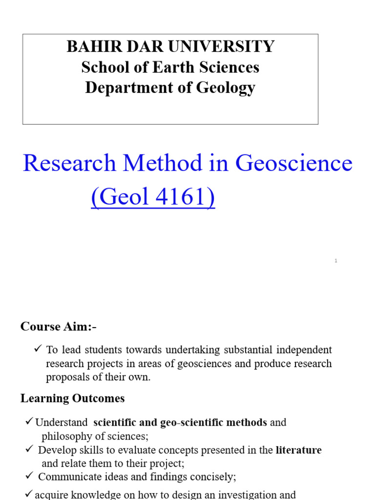 Research Methods in Geoscience Course | PDF | Hypothesis | Argument