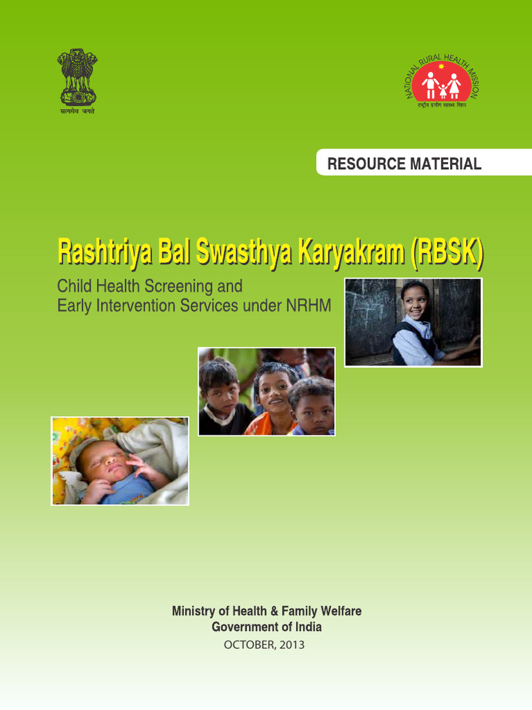 RBSK Child Health Screening Guide | PDF | Malnutrition | Attention ...