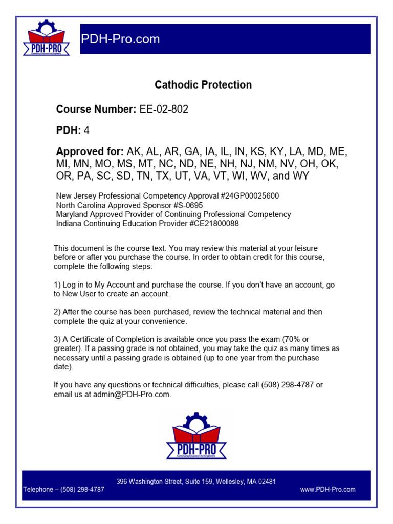 Cathodic Protection Course Overview | PDF | Corrosion | Materials