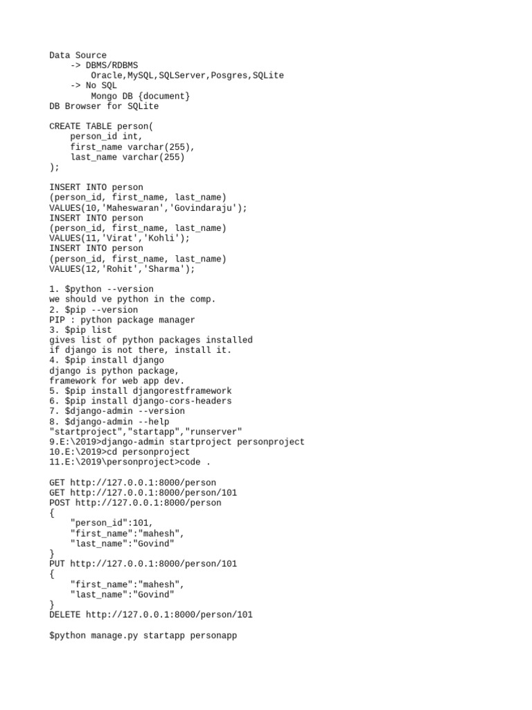 Django REST API for Person Management | PDF