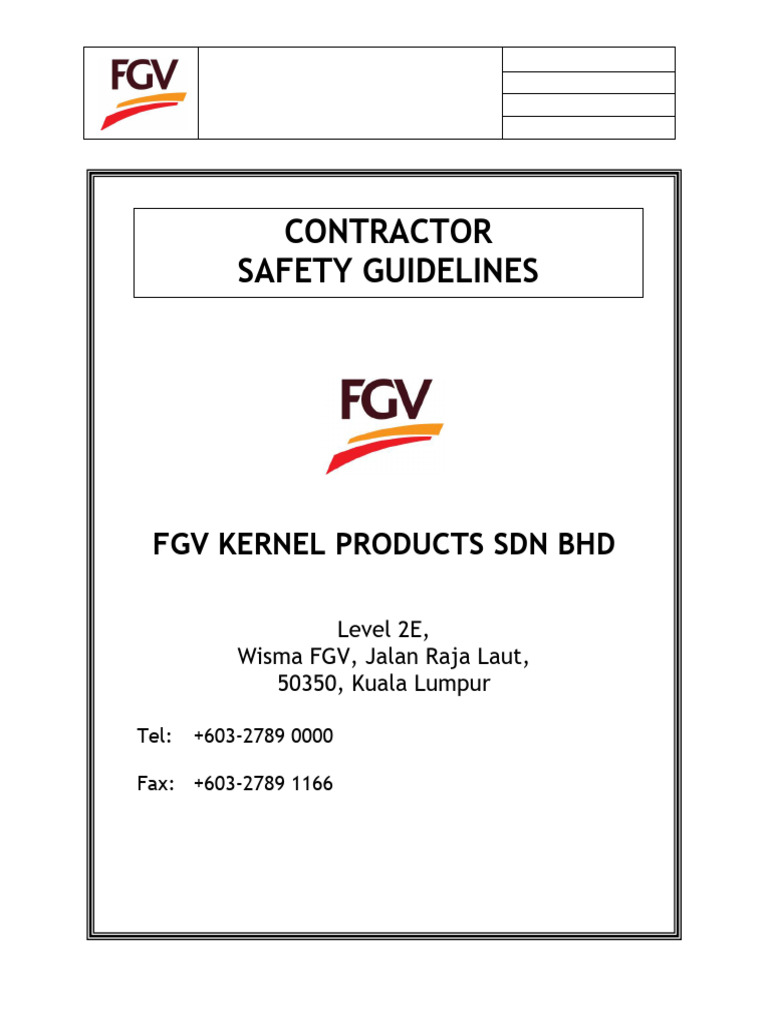 Contractor Safety Guidelines SOP | PDF | Occupational Safety And Health ...