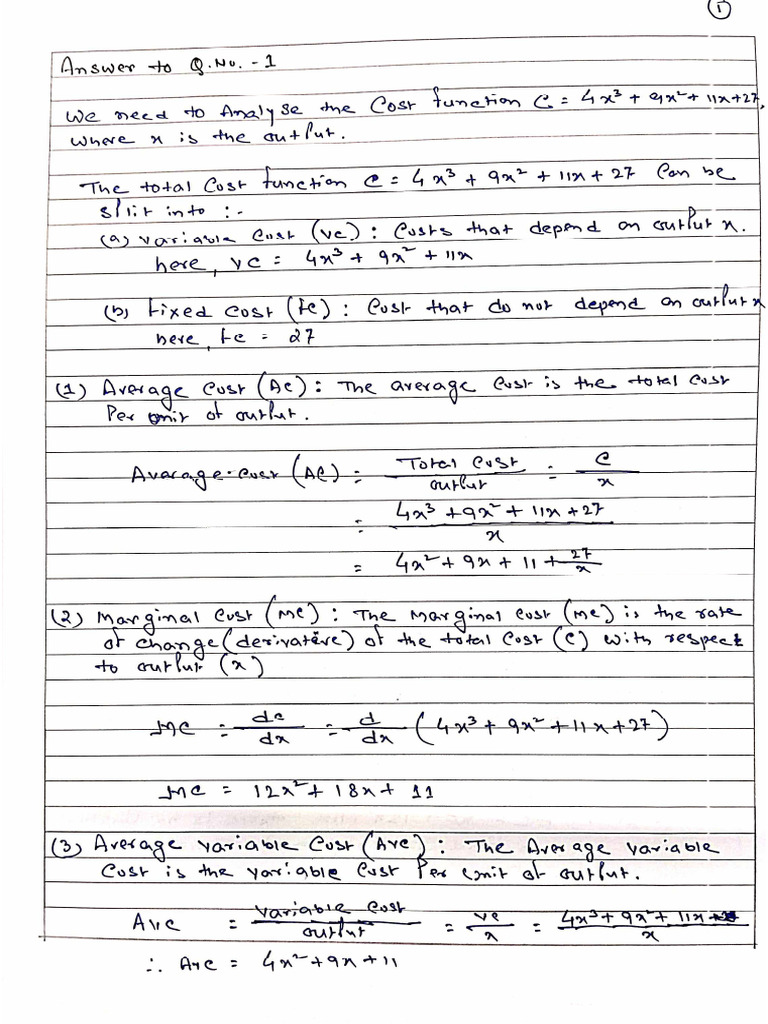 Economic Efficiency of The Firm - Part 1 | PDF