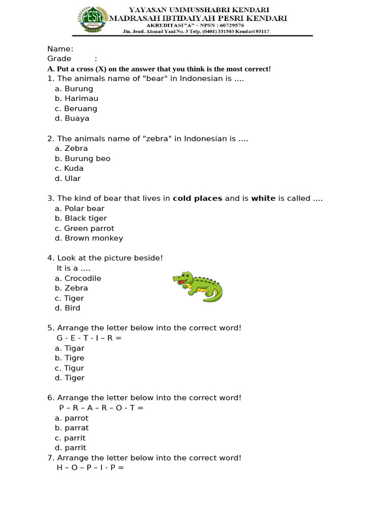 Unit the Zoo | PDF
