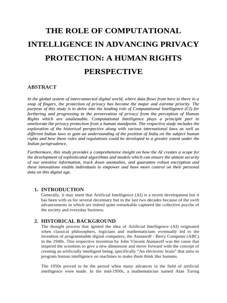 Computational Intelligence and Privacy Rights | PDF | Artificial ...