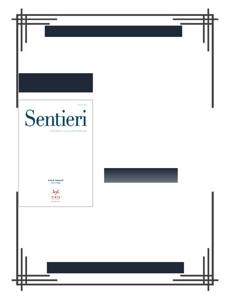 Sentieri 3rd Edition Student Textbook Julia M. Cozzarelli eBook fresh
