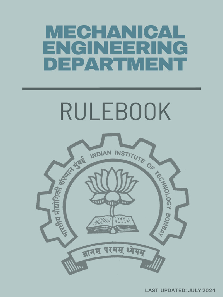 Mechanical Engineering Department Rulebook | PDF | Mechanical ...